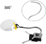 Led Magnifier Ideapro Clip On Illuminated With 2 Leds 360 ° Flexible Adjustable Neck Imported From