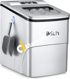 IKICH Portable Ice Maker Machine For Countertop, Ice Cubes Ready In 6 Mins, Make 26 Lbs Ice In 24 Hrs With LED Display Perfect For Parties Mixed Drinks, Electric Ice Maker 2L With Ice Scoop And Basket - Imported from UK