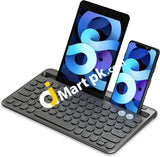 Jelly Comb Multi Device Bluetooth 5.1 Rechargeable Wireless Keyboard With Integrated Stand For