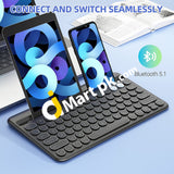 Jelly Comb Multi Device Bluetooth 5.1 Rechargeable Wireless Keyboard With Integrated Stand For