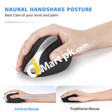 Jelly Comb Vertical Mouse Dual Bluetooth & 2.4G Wireless Ergonomic Reduces Wrist Strain - Imported