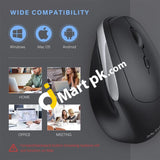 Jelly Comb Vertical Mouse Dual Bluetooth & 2.4G Wireless Ergonomic Reduces Wrist Strain - Imported