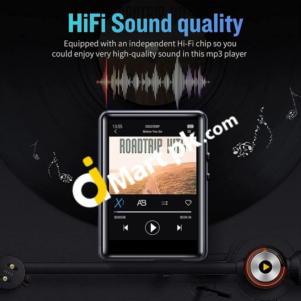 JOLIKE MP3 Player, Bluetooth 5.0 Full Touch Screen Lossless Music Play