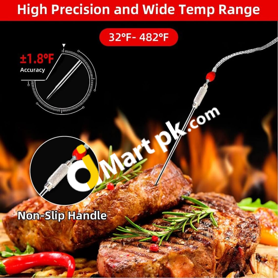 Govee Bluetooth Meat Thermometer, Wireless Meat Thermometer for Smoker  Oven, Digital Grill Thermometer with 6 Probes, Timer Mode, Smart LCD  Backlight