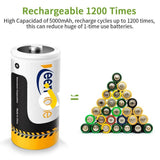 Keenstone Rechargeable Batteries 1.2V 5000Mah Ni-Mh High Capacity C Size R14 (2 Pack) - Imported