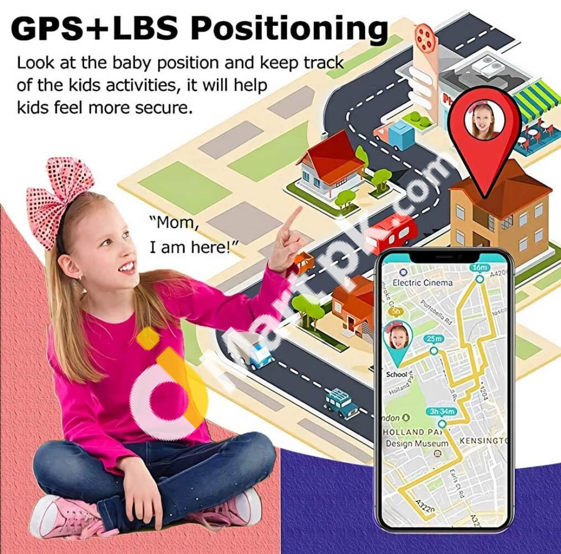 Kids Smart Watch Gps Tracker Phone Waterproof Sos Digital Camera Alarm Pedometer - Imported From Uk