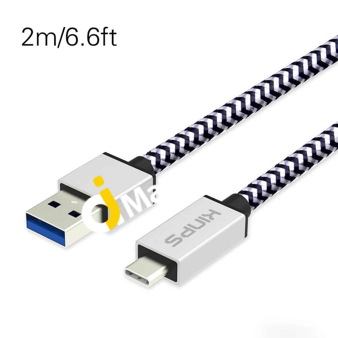 Kinps® Type-C Usb Cable Nylon Braided Type C 3.1 To A 3.0 Sync & Charging - Imported From Uk