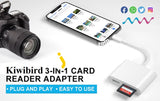 Kiwibird 3-In-1 Lightning To Usb Camera Connection Kit 2.0 Female Otg Adapter Cable For Iphone &