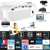 Wireless Wi-Fi Mini Video Projector 2000 Lumens 1080P Hd Supported For Home Movie Theater Compatible