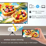 Wireless Wi-Fi Mini Video Projector 2000 Lumens 1080P Hd Supported For Home Movie Theater Compatible