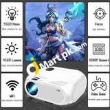 Wireless Wi-Fi Mini Video Projector 2000 Lumens 1080P Hd Supported For Home Movie Theater Compatible