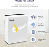 Levoit Smart Wifi Air Purifier For Home & Office H13 True Hepa Filter Intelligent Quality Sensor