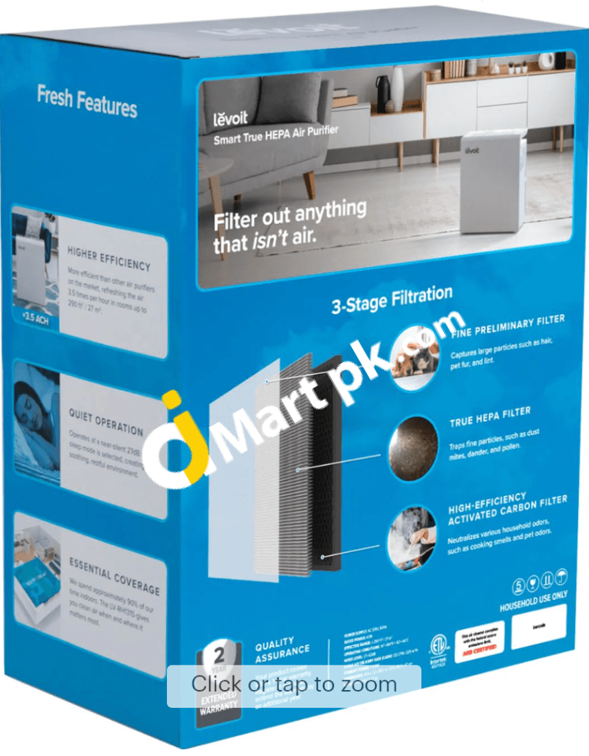 LEVOIT Air Purifier for Home Bedroom, Dual H13 HEPA Filters with