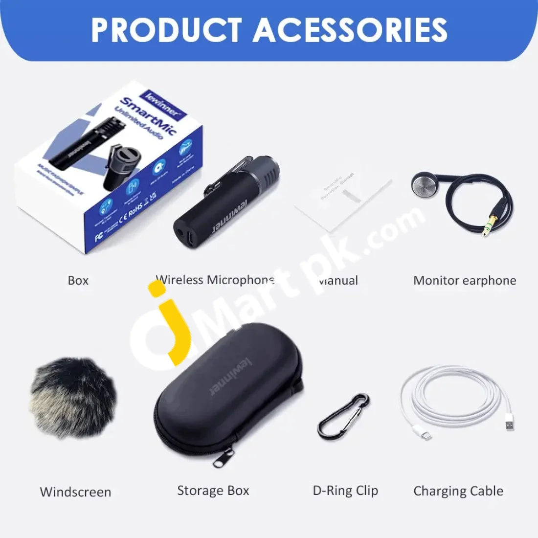 Lewinner Wireless Bluetooth SmartMic 48KHz Lapel Clip on