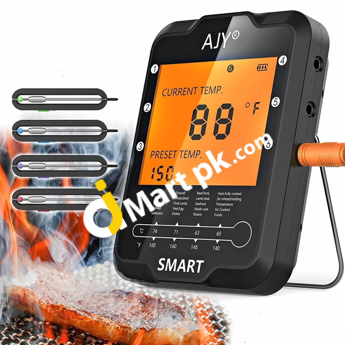 BFOUR Smart Bluetooth Meat Thermometer with 6-Probes, Wireless Meat PR