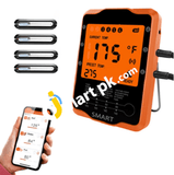 Meat Grill Thermometer Battery Operated Food With 4 Channels Color-Coded Probes & Permanently Free