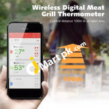 Meat Grill Thermometer Battery Operated Food With 4 Channels Color-Coded Probes & Permanently Free