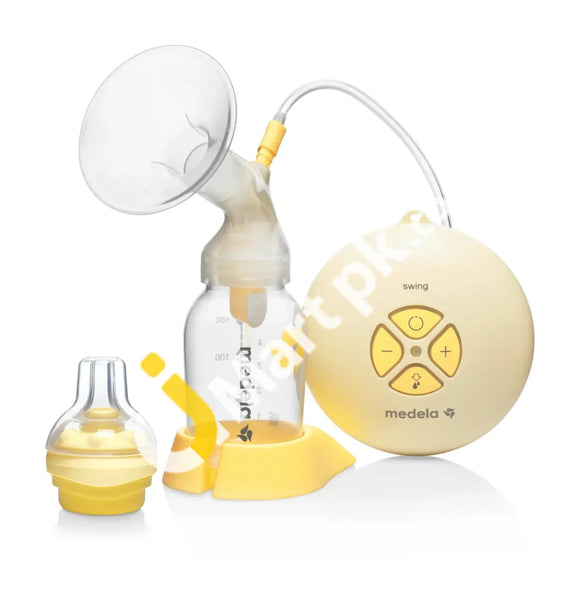 Medela-Swing Single Electric Breast Pump w/ Power Supply Accessories and  Bottles