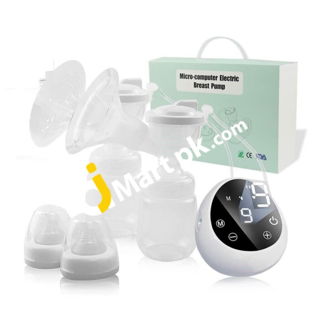 Micro-Computer Double Milk Pump With Free 2X Pads 1X Nuk Nipple Wipe Baby Medicine Cup - Imported