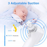 Misiki Nasal Aspirator With 3 Adjustable Suction Levels & 4 Silicone Tips Snot Sucker Warm Light For