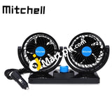 Mitchell 12V Double Headed Vehicle Fan With 360° Rotation- Imported From Uk