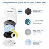 Air Purifier With True Hepa Filter 4 Stage Filtration System Smart Monitoring Sensor & Active Carbon