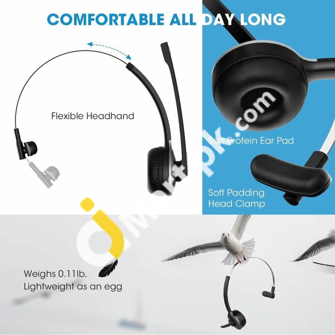Wireless Headset Mpow M5 Bluetooth 5.0 Over-Head Noise Canceling Headphones With Crystal Clear