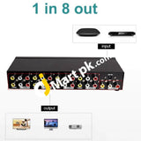 Mt-Viki 8 Port Video Audio Splitter Way 3 Rca Composite Distribution (1 In Out) - Imported From Uk