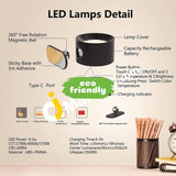Multifunctional Magnetic Led Lamp 2-In-1 Rechargeable Touch Control Table/Wall Warm/White Color Mode