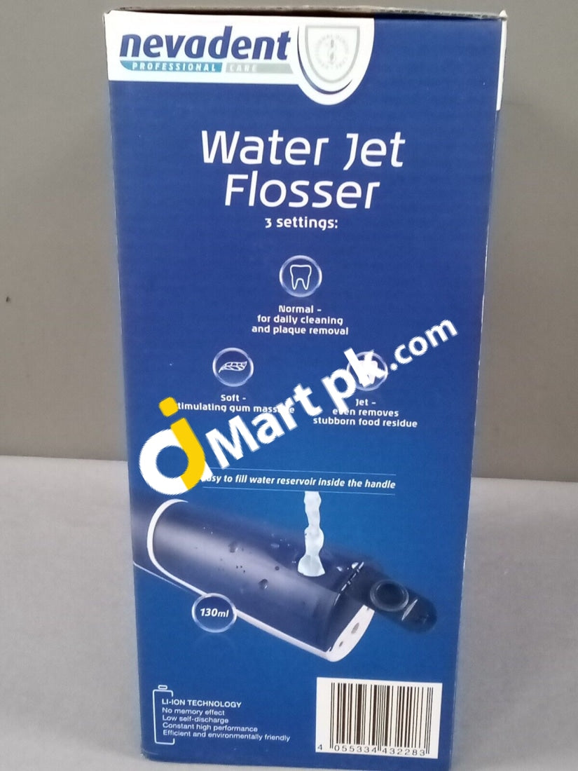 Nevadent Water Jet Flosser Irrigator Cordless Dental Teeth Cleaner - 3 Settings For Effective Oral