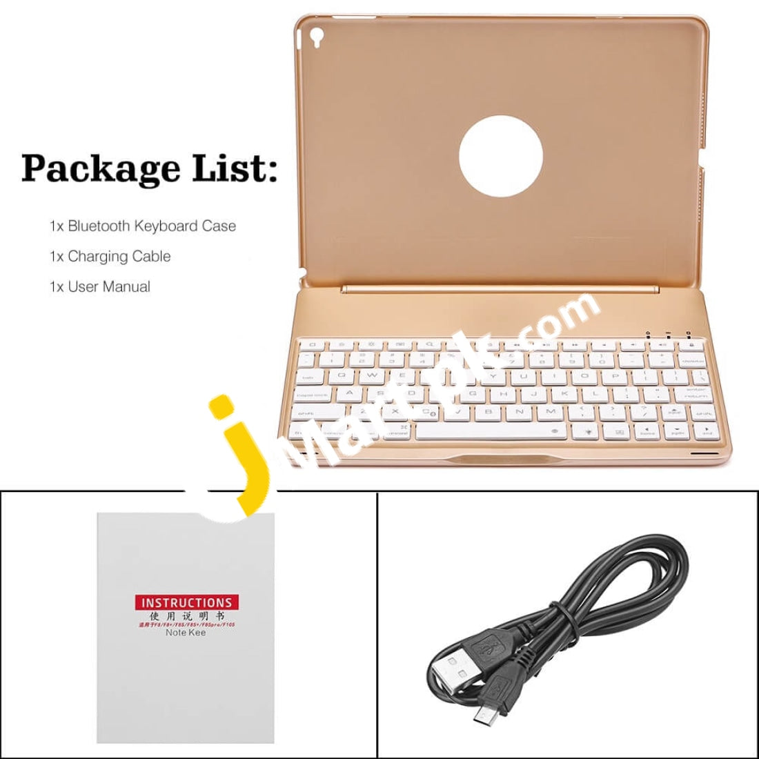 Note Kee Wireless Bluetooth 3.0 Keyboard Case For Ipad Air / 2 Pro 7 Colors Backlit Aluminum Alloy -