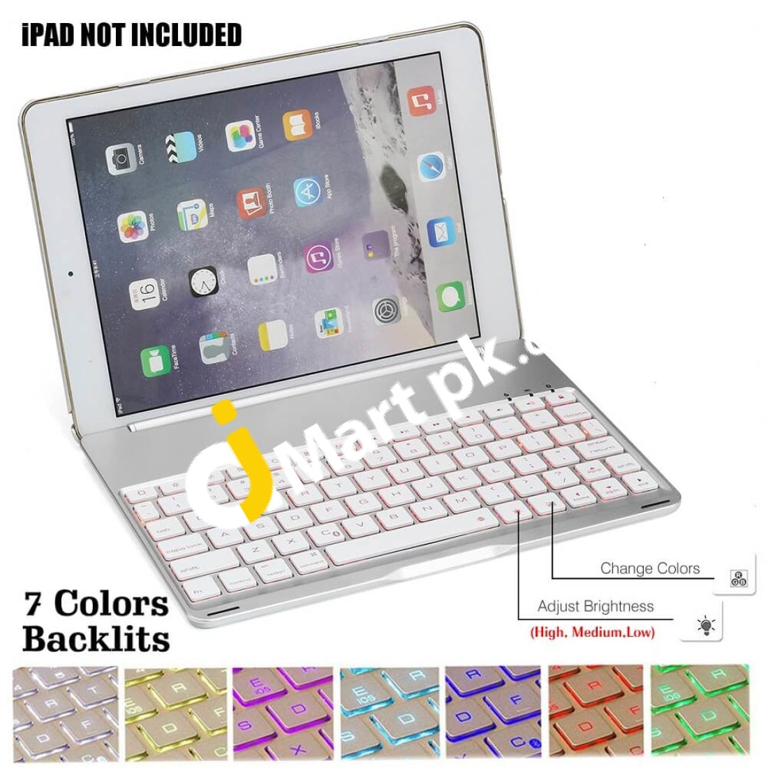 Note Kee Wireless Bluetooth 3.0 Keyboard Case For Ipad Air / 2 Pro 7 Colors Backlit Aluminum Alloy -