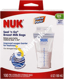 Nuk Seal N Go Breast Milk Bags 180Ml 50 - Imported From Uk