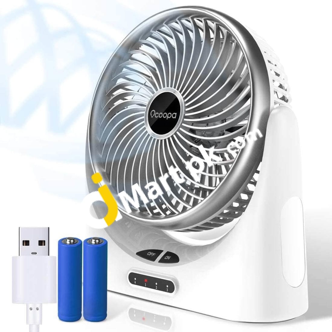 OCOOPA Battery Powered Desk Fan, 4000mAh Portable Small Fan with