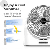 Ocoopa Battery Powered Desk Fan 4000Mah Portable Small With Night Light - Imported From Uk