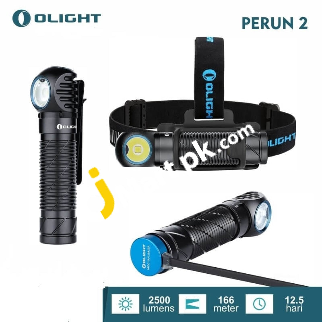 Olight Perun 2 Led Headlamp 2500 Lumens Rechargeable Multi-Use Right Angle Waterproof Flashlight