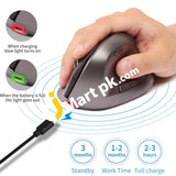 Optical Vertical Wireless 2.4G Mouse Ergonomic Design With 6 Keys Charging (Black) - Imported From