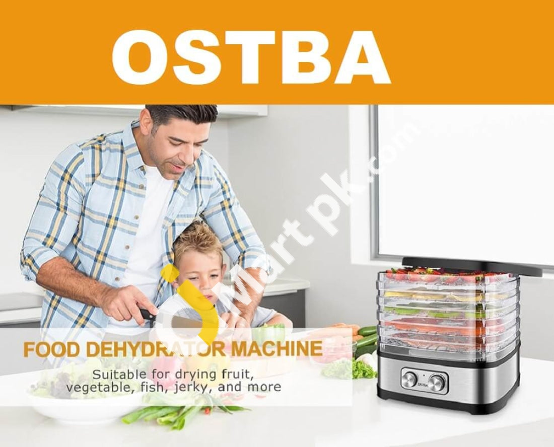 OSTBA Food Dehydrator, Electric Food Dryer Machine, 5 BPA-Free Trays  Dishwasher Safe, Adjustable Temperature, Dehydrator for Food and Jerky,  Fruits, Herbs, Veggies, 240W 