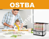 Ostba Food Dehydrator With 5 Bpa-Free Trays For & Jerky Fruits Herbs Veggies 240W Imported From Uk