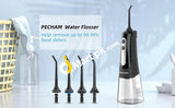 Dental Water Flosser Pecham 300Ml Portable Rechargeable Oral Irrigator 4 Jet Tips 3 Modes Ipx7