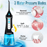 Water Flosser Pecham 300Ml Portable Ipx7 Waterproof Oral Irrigator With 3 Modes 4 Jet Tips & Tongue