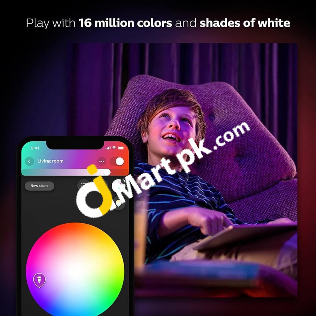 Philips Hue Led Smart Bulb With Hub 2X A19 10W 800 Lumens White & Color Ambiance Bulbs Works Alexa