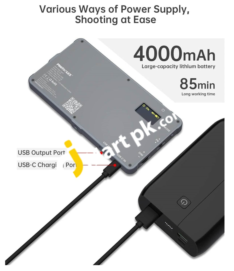 Photoolex Rl135 10W Rgb Video Light 4000Mah Rechargeable Battery With 21 Dynamic Effects For Youtube