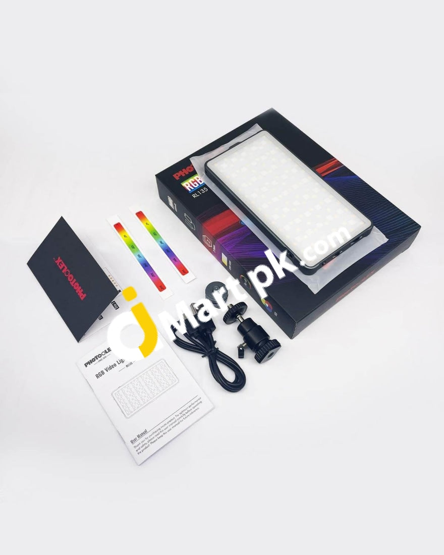 Photoolex Rl135 10W Rgb Video Light 4000Mah Rechargeable Battery With 21 Dynamic Effects For Youtube