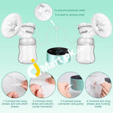 Piaek Electric Breast Pump 3 Modes 10 Levels Dual Rechargeable Double Breastfeeding With Led