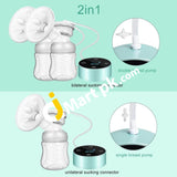 Piaek Electric Breast Pump 3 Modes 10 Levels Dual Rechargeable Double Breastfeeding With Led