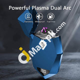 Plasma Lighter Windproof Dual Arc Diamond-Shaped Led Switch Usb Rechargeable Flameless With Digital