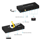 Portta Hdmi 4 Ports Switcher With Audio Outputs In 1 Out V1.3 Remote Control Toslink Optical Stereo