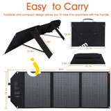 Powkey 60W 12-18V Foldable Solar Panel Generator For 100~350W Power Stations Outdoor Camping Van Rv