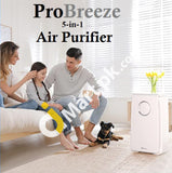 Air Purifier Probreeze® 5-In-1 With True Hepa Filter Carbon & Negative Ion Generator For Dust Pollen